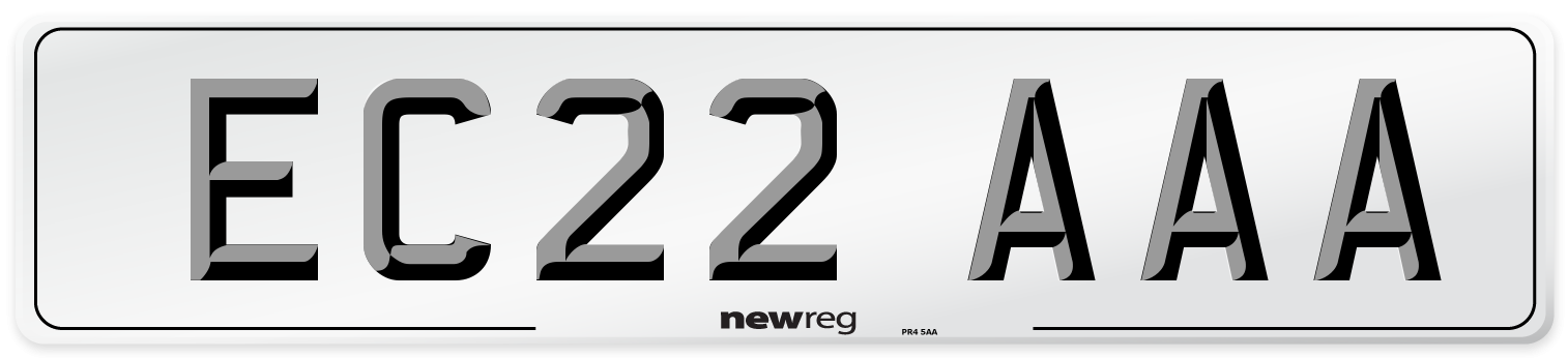 EC22 AAA Number Plate from New Reg
